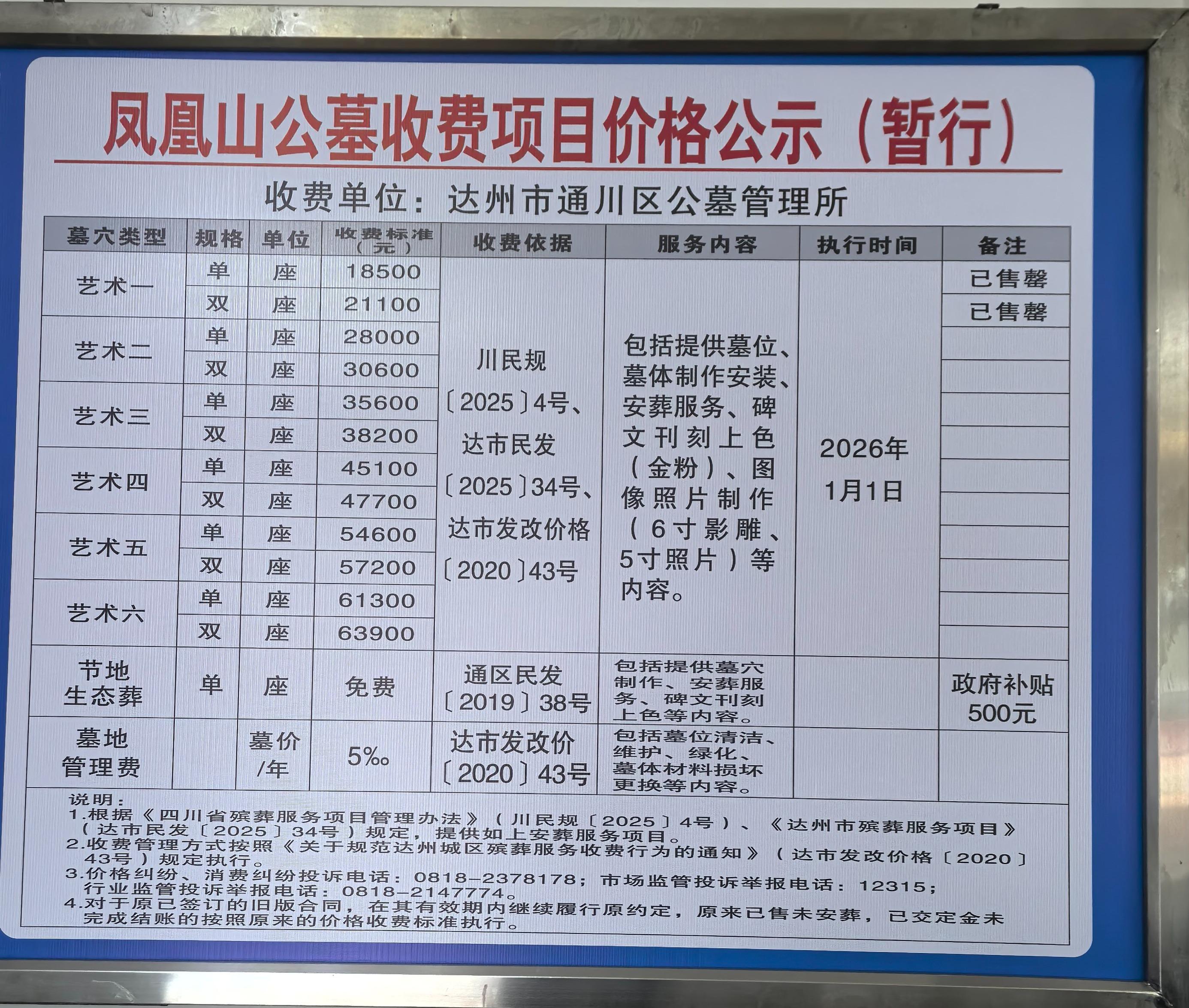 通川区凤凰山公墓园区图片