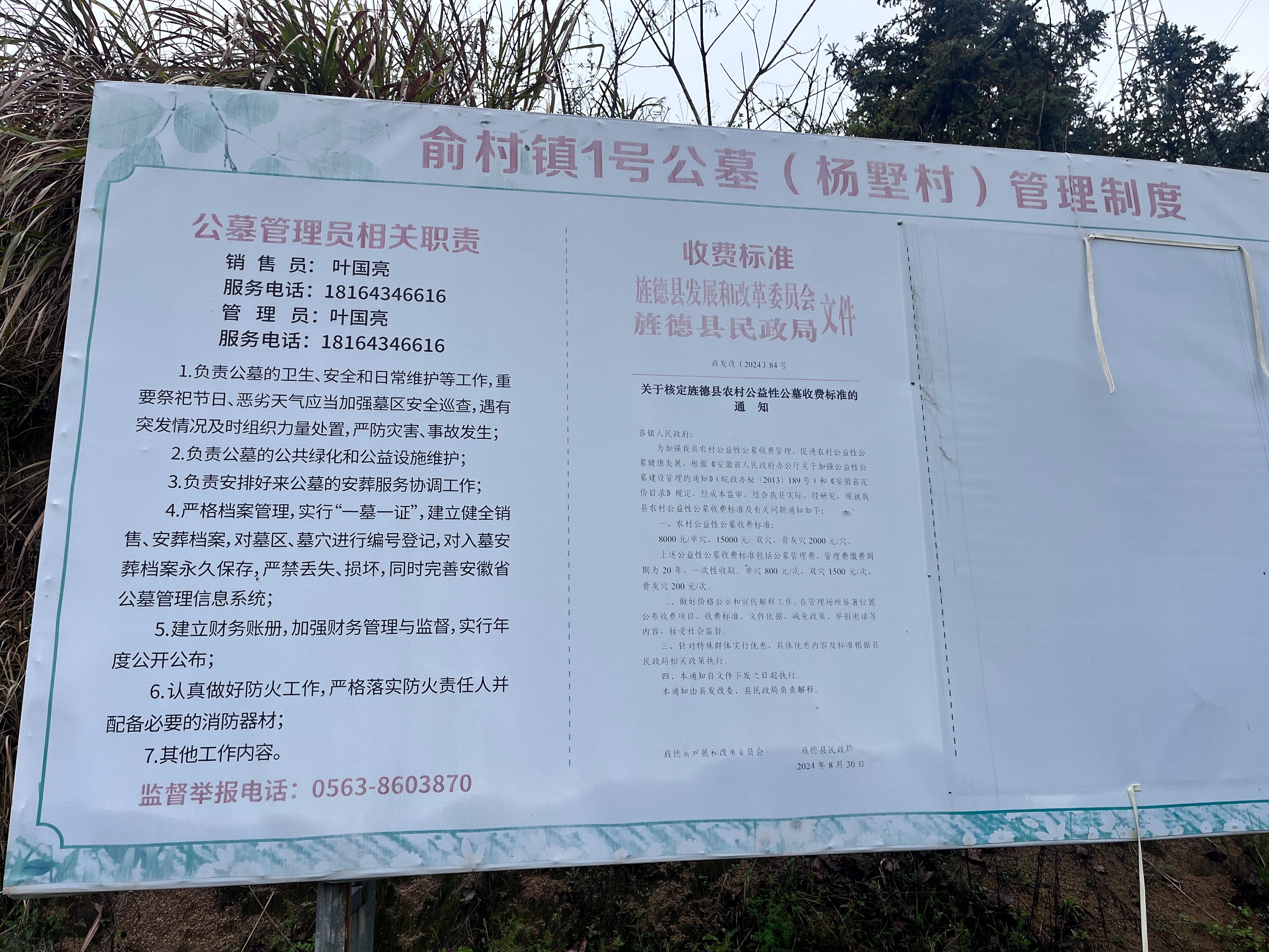 杨墅村1号千家坞公墓园区图片