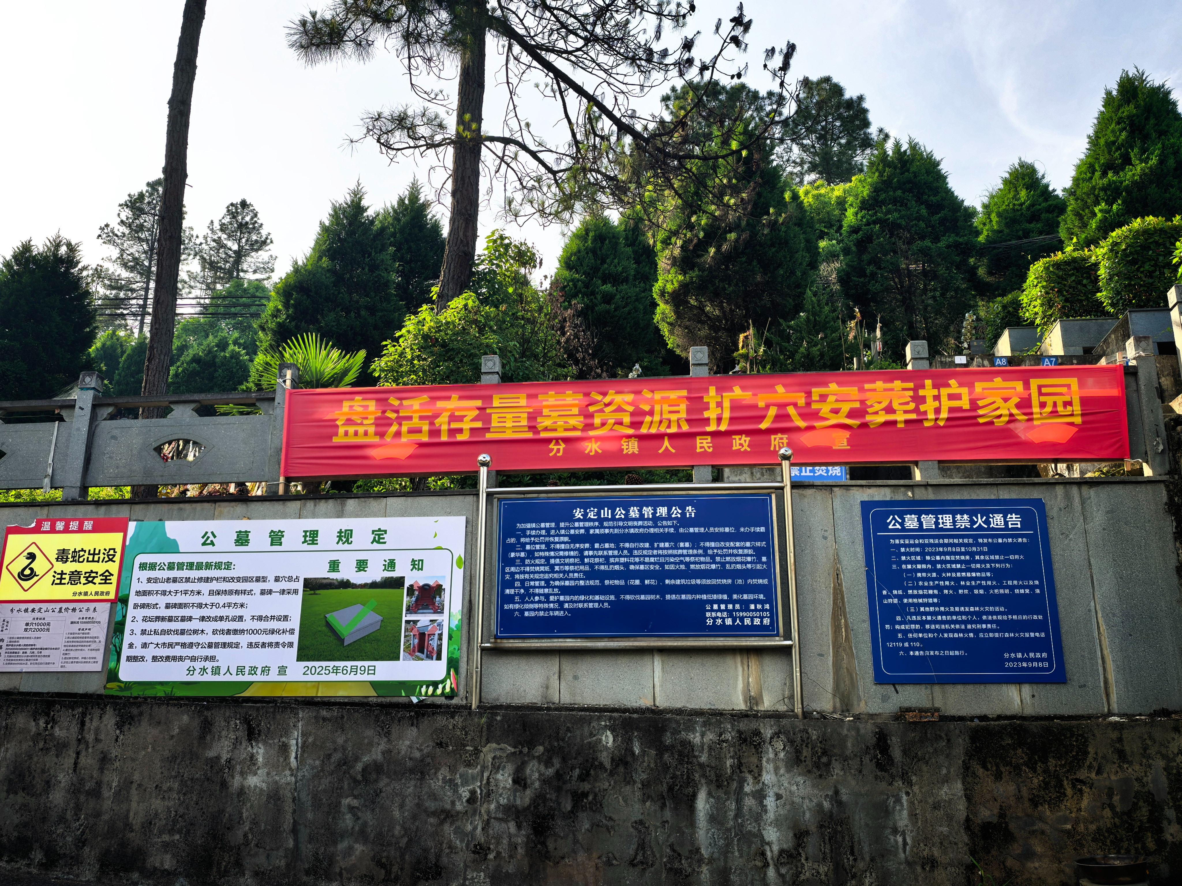 桐庐县分水镇安定山公墓园区图片
